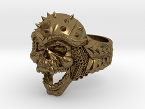 Viking Skull Ring  in Natural Bronze