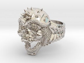 Viking Skull Ring  in Platinum