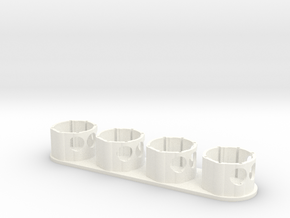 Holder - Dyson V7/V8 x 4 tools - Wall Mount in White Processed Versatile Plastic: Medium