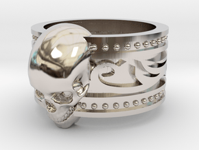 Tribal Skull Ring  in Platinum