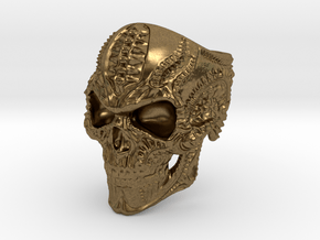 BioMech Skull Ring in Natural Bronze