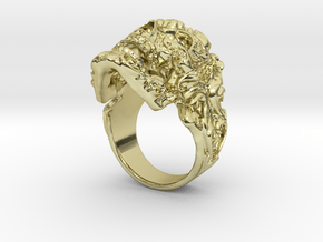 Filigree Skull Ring in 18k Gold Plated Brass