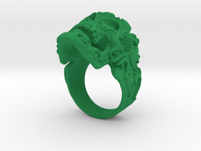 Filigree Skull Ring in Green Processed Versatile Plastic