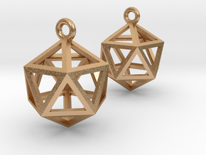 Icosahedron Earrings .5" in Natural Bronze