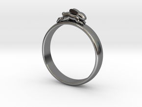 Bunny Rabbit Ring UK P, US 7.5, 17.8mm in Polished Silver