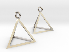 Tetrahedron Earrings in Platinum