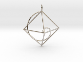 Pendants The Golden Ratio of Cheops Pyramid in Rhodium Plated Brass