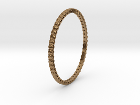 Bangle simple "diamonds" 4 in Natural Brass