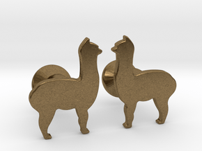 Llama Cufflinks in Natural Bronze