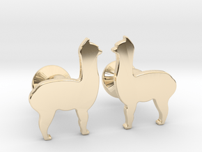 Llama Cufflinks in 14k Gold Plated Brass
