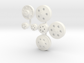 Billet Serpentine Pulleys 1/12 in White Processed Versatile Plastic
