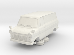 1-87 Ford Transit Mk1 Short Base Delivery Van (rep in White Natural Versatile Plastic