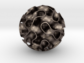Coral in Polished Bronzed Silver Steel: Medium