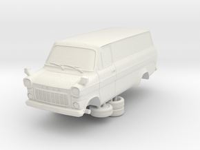 1-64 Ford Transit Mk1 Long Base Van in White Natural Versatile Plastic