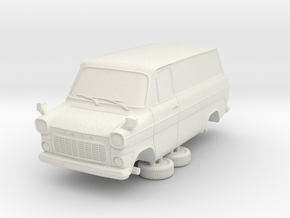 1-64 Ford Transit Mk1 Short Base Delivery Van in White Natural Versatile Plastic