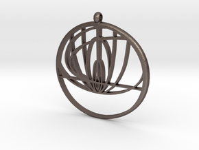 John Titor Ornament  in Polished Bronzed Silver Steel