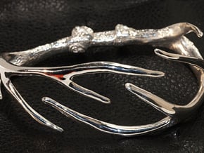 Antler Bracelet -  65mm  in Natural Silver