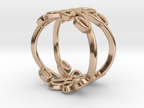 Queen of Hearts Ring in 14k Rose Gold Plated Brass