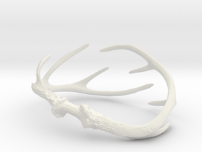 Antler Bracelet - Small (70mm) in White Natural Versatile Plastic