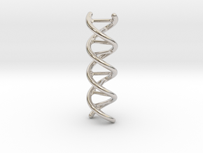 DNA Pendant in Rhodium Plated Brass
