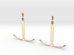 IUD Earrings in 14k Gold Plated Brass