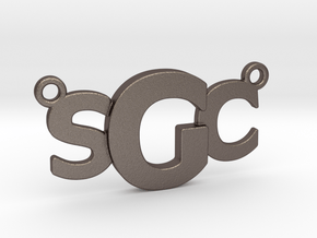 Custom Monogram Mendant - SCG in Polished Bronzed Silver Steel
