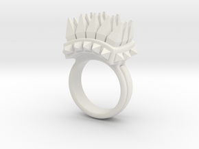 Ferocious Spiked Band (Size 6) in White Natural Versatile Plastic