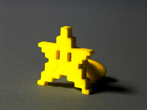 8bit STAR Cufflinks in Yellow Processed Versatile Plastic
