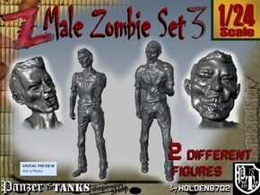 1-24 Male Zombie Set3 in White Natural Versatile Plastic