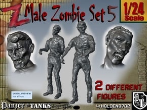 1-24 Male Zombie Set5 in White Natural Versatile Plastic