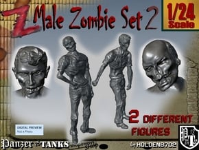 1-24 Male Zombie Set2 in White Natural Versatile Plastic