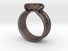 Fireman Ring (Female) in Polished Bronzed Silver Steel: Medium