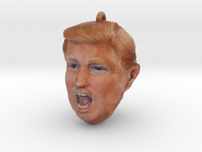 Photorealistic Donald Trump Head Ornament in Full Color Sandstone