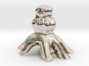 Cthulhu Snowman Ornament in Rhodium Plated Brass