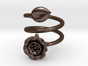 Wrap (Double) Ring - Rose in Polished Bronze Steel