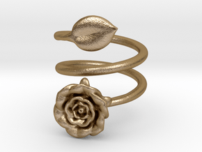 Wrap (Double) Ring - Rose in Polished Gold Steel