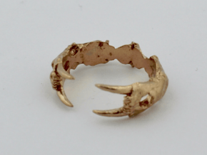 Saber-toothed Cat Ring in Natural Bronze