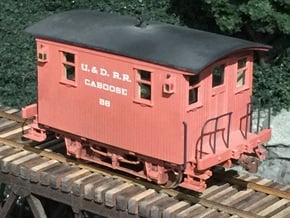 Caboose 4 Wheel Ulster and Delaware S Scale 1/64 in Tan Fine Detail Plastic