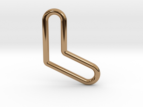 Aussie Boomerang Tubular Pendant in Polished Brass