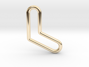 Aussie Boomerang Tubular Pendant in 14k Gold Plated Brass