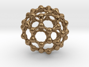 Buckyball C60 Pendant in Natural Brass