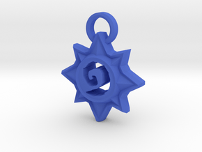 Star Pendant in Blue Processed Versatile Plastic
