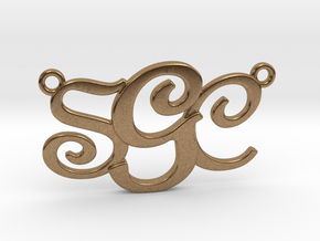 Custom Monogram Pendant - SCG in Natural Brass