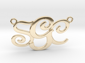 Custom Monogram Pendant - SCG in 14K Yellow Gold