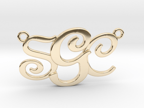 Custom Monogram Pendant - SCG in 14k Gold Plated Brass