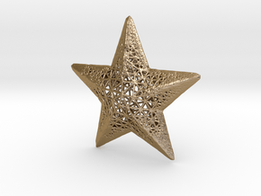 Modern Christmas Star in Polished Gold Steel
