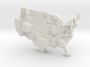 USA by Family Size in White Natural Versatile Plastic