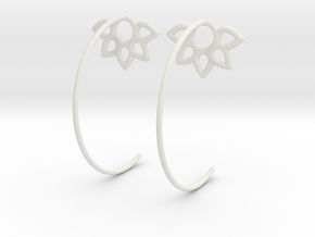 Flower Earring in White Natural Versatile Plastic