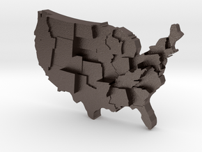 USA by Guns in Polished Bronzed Silver Steel