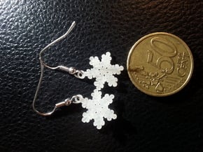 Snowflake Ear Ring Pair in Tan Fine Detail Plastic